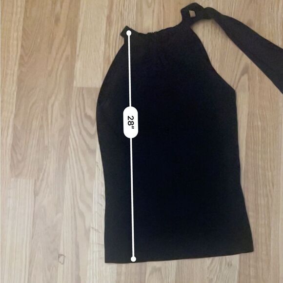 Ann Taylor Loft crepe top sleeveless straight flowing cut Small neckline twisted - Picture 10 of 11